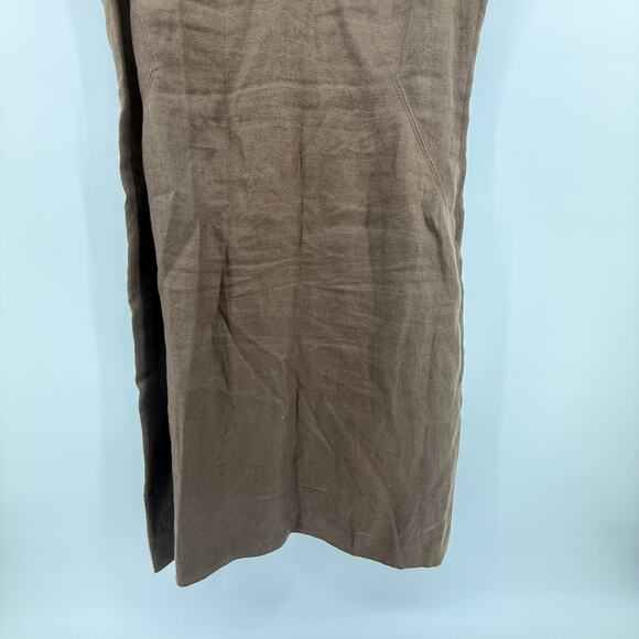 Talbots Brown Linen Sheath Dress Church Office Career Sleeveless Women's Sz 10 - Picture 4 of 14